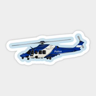 Police helicopter cartoon illustration Sticker